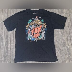 Youth Fox Black Tee with Vibrant Graphic